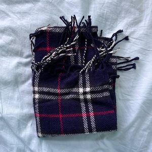 Navy Blue Cozy Knit Plaid Scarf